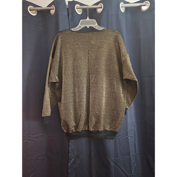 Gold and Black Sparkly Long Sleeve Sweater - Picture 4 of 6